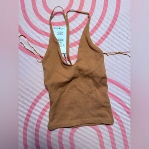 Brown Ribbed  Tank Top - Women's